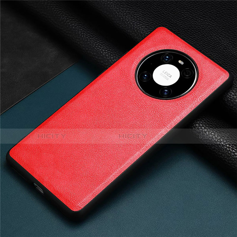 Coque Luxe Cuir Housse Etui R02 pour Huawei Mate 40 Pro Rouge Plus