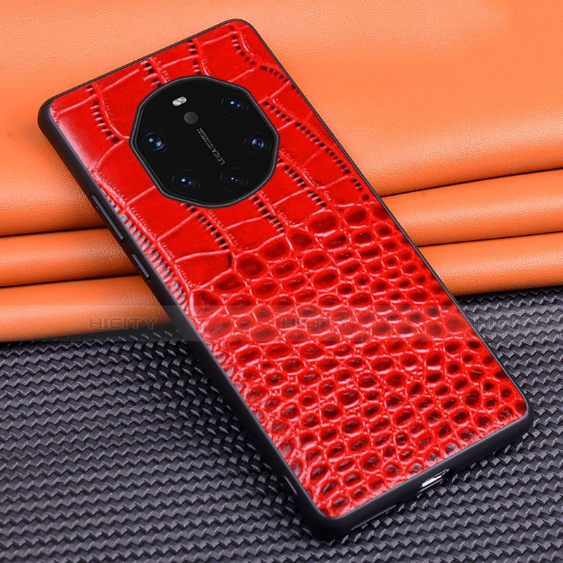 Coque Luxe Cuir Housse Etui R02 pour Huawei Mate 40 RS Rouge Plus