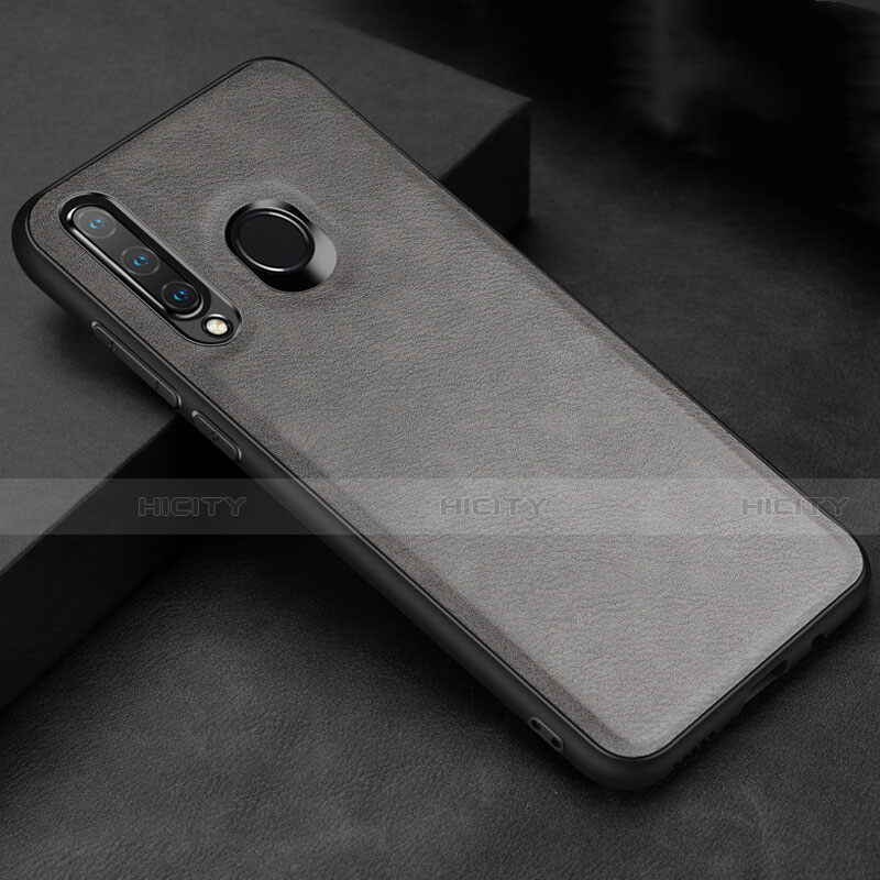 Coque Luxe Cuir Housse Etui R02 pour Huawei Nova 4e Gris Plus