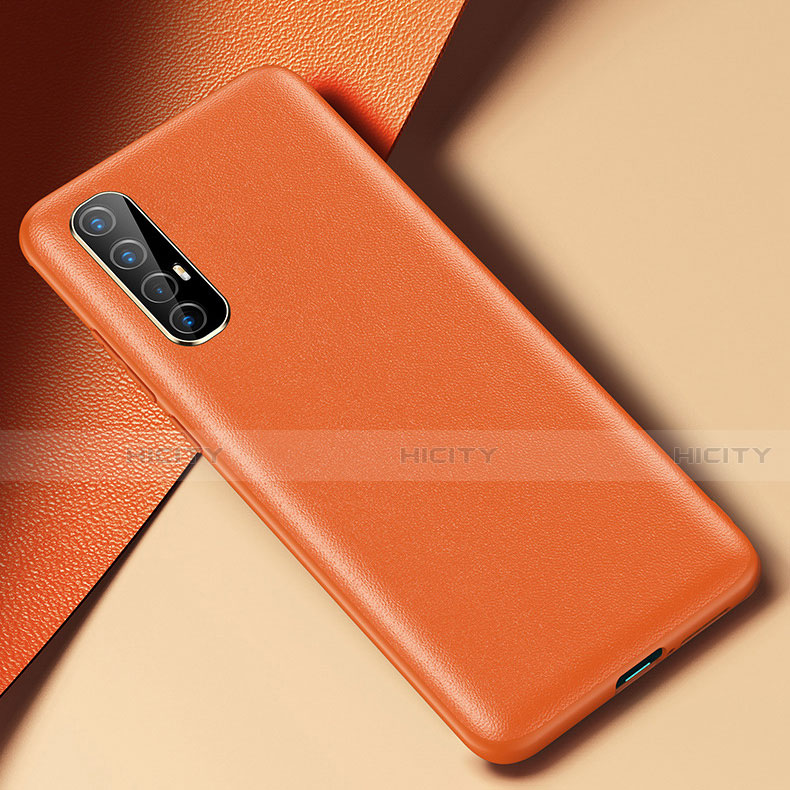 Coque Luxe Cuir Housse Etui R02 pour Oppo Find X2 Neo Orange Plus