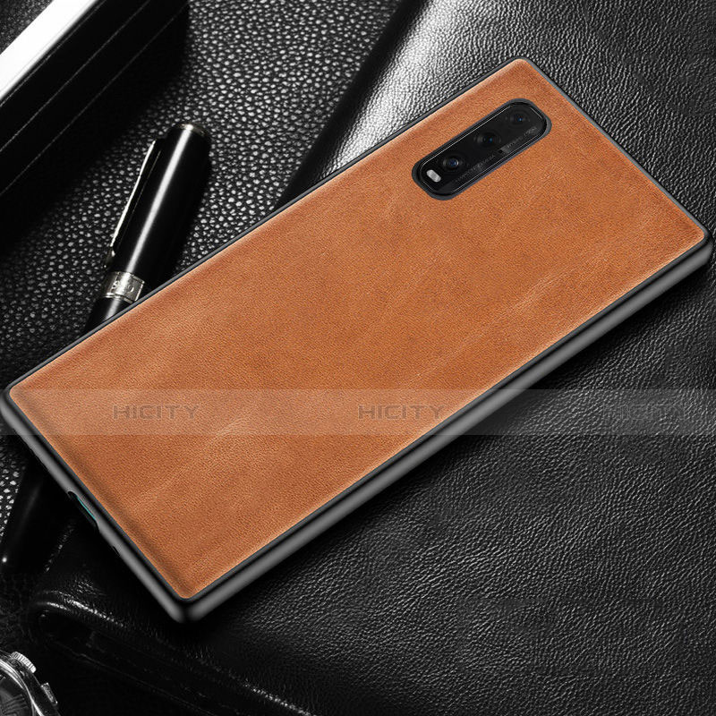 Coque Luxe Cuir Housse Etui R02 pour Oppo Find X2 Orange Plus