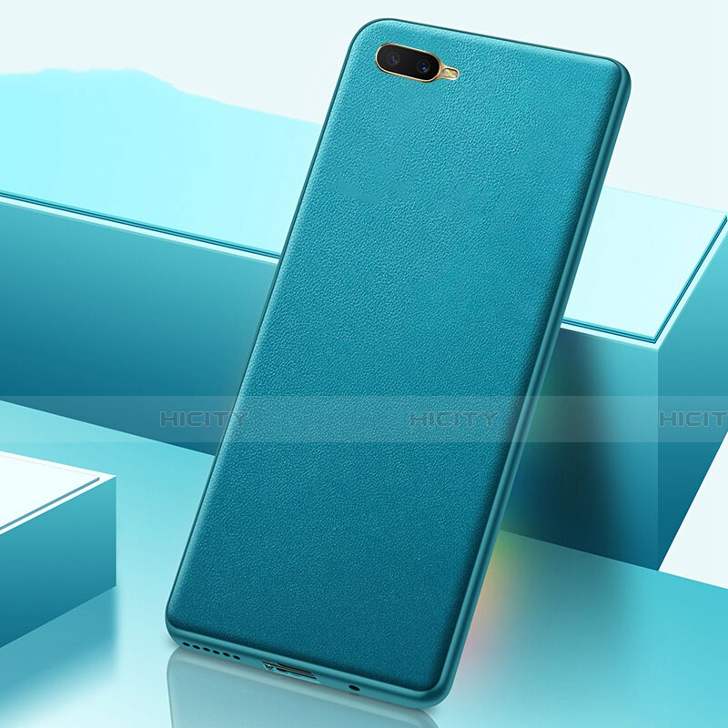 Coque Luxe Cuir Housse Etui R02 pour Oppo K1 Cyan Plus