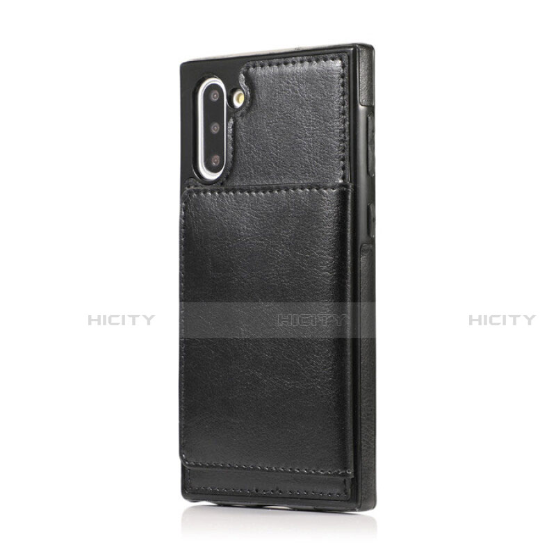 Coque Luxe Cuir Housse Etui R02 pour Samsung Galaxy Note 10 Noir Plus