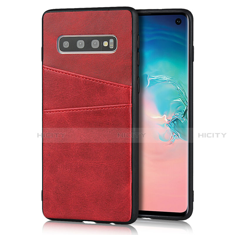 Coque Luxe Cuir Housse Etui R02 pour Samsung Galaxy S10 5G Rouge Plus