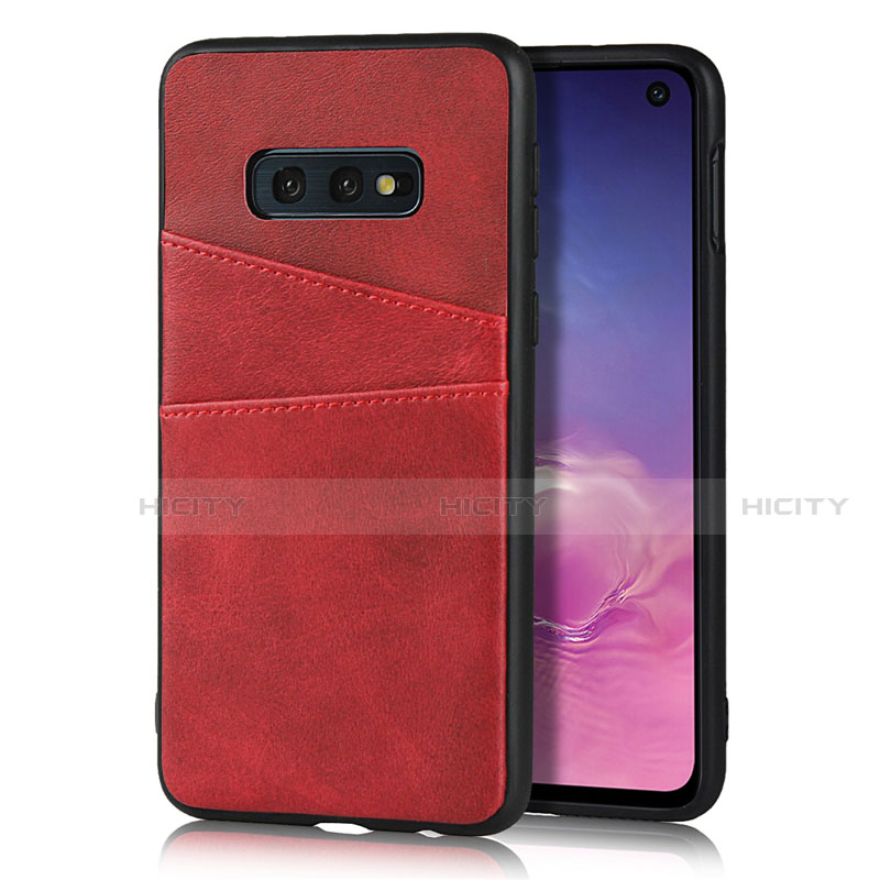 Coque Luxe Cuir Housse Etui R02 pour Samsung Galaxy S10e Rouge Plus