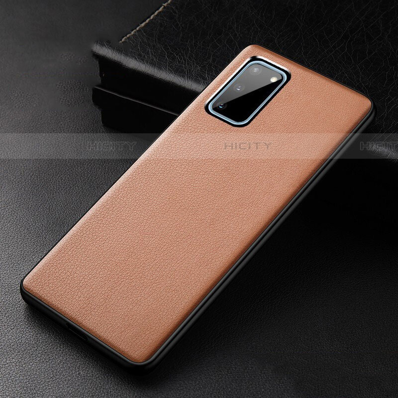 Coque Luxe Cuir Housse Etui R02 pour Samsung Galaxy S20 5G Orange Plus