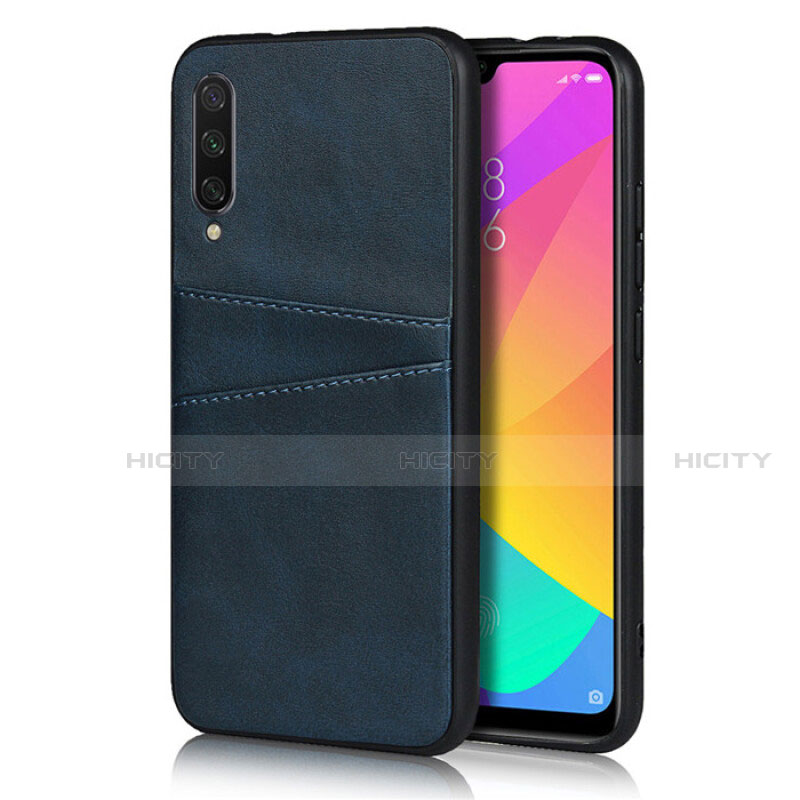 Coque Luxe Cuir Housse Etui R02 pour Xiaomi Mi A3 Bleu Plus