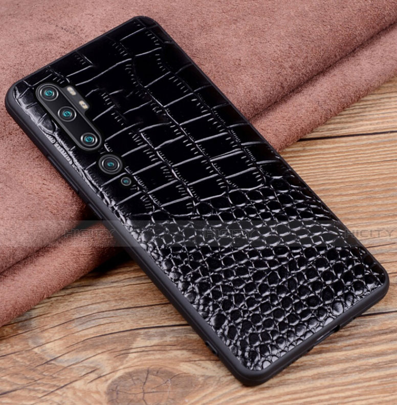 Coque Luxe Cuir Housse Etui R02 pour Xiaomi Mi Note 10 Pro Noir Plus