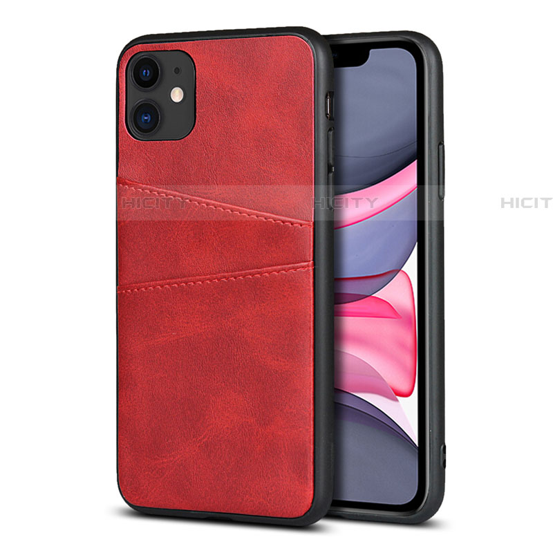 Coque Luxe Cuir Housse Etui R03 pour Apple iPhone 11 Rouge Plus