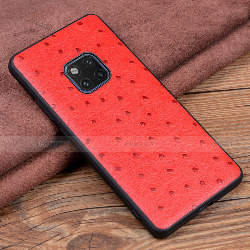 Coque Luxe Cuir Housse Etui R03 pour Huawei Mate 20 Pro Rouge Plus