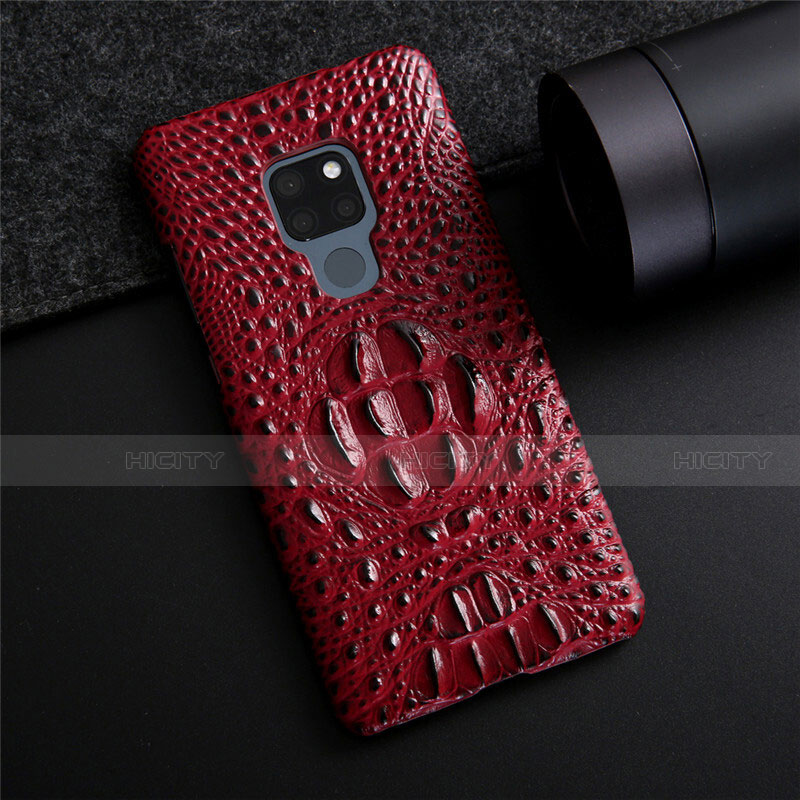 Coque Luxe Cuir Housse Etui R03 pour Huawei Mate 20 Rouge Plus