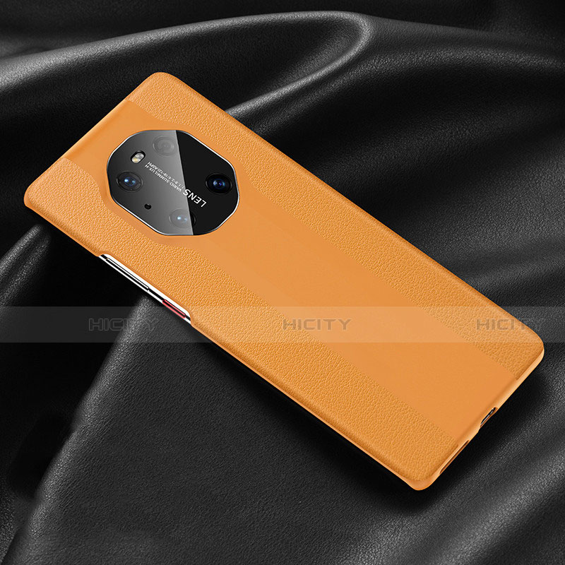 Coque Luxe Cuir Housse Etui R03 pour Huawei Mate 40 Pro Orange Plus