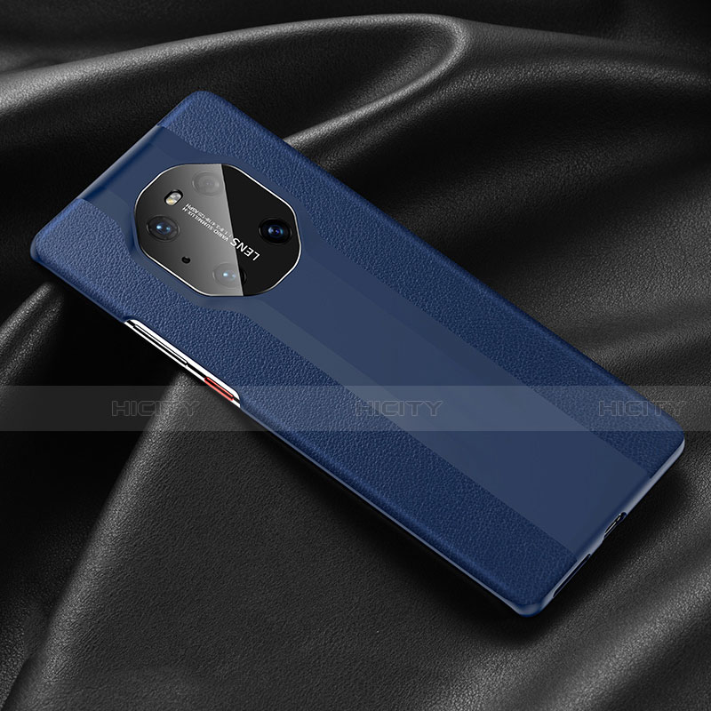 Coque Luxe Cuir Housse Etui R03 pour Huawei Mate 40E Pro 5G Bleu Plus