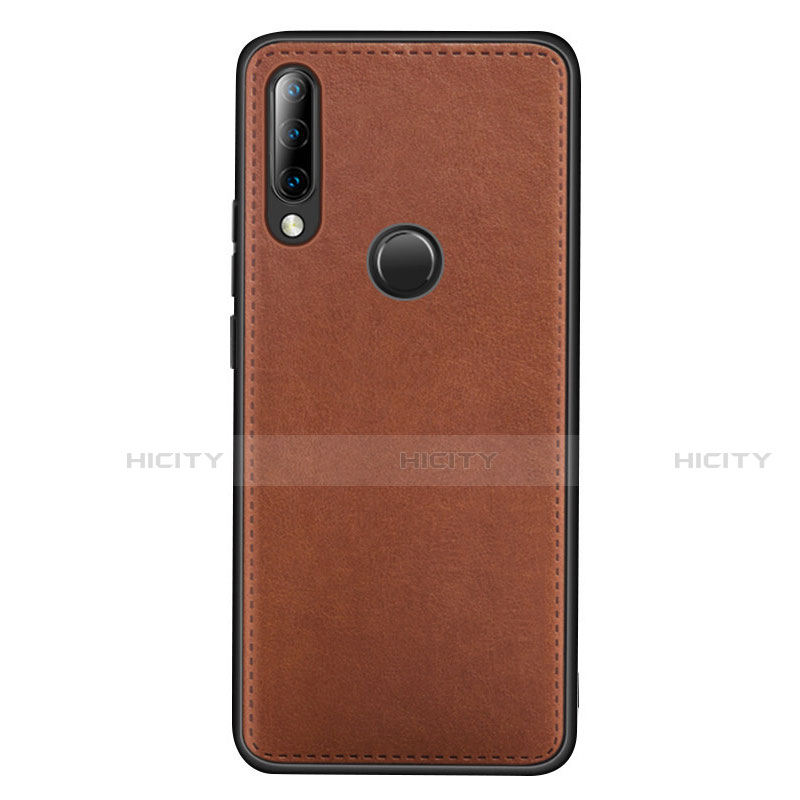 Coque Luxe Cuir Housse Etui R03 pour Huawei Nova 4e Marron Plus