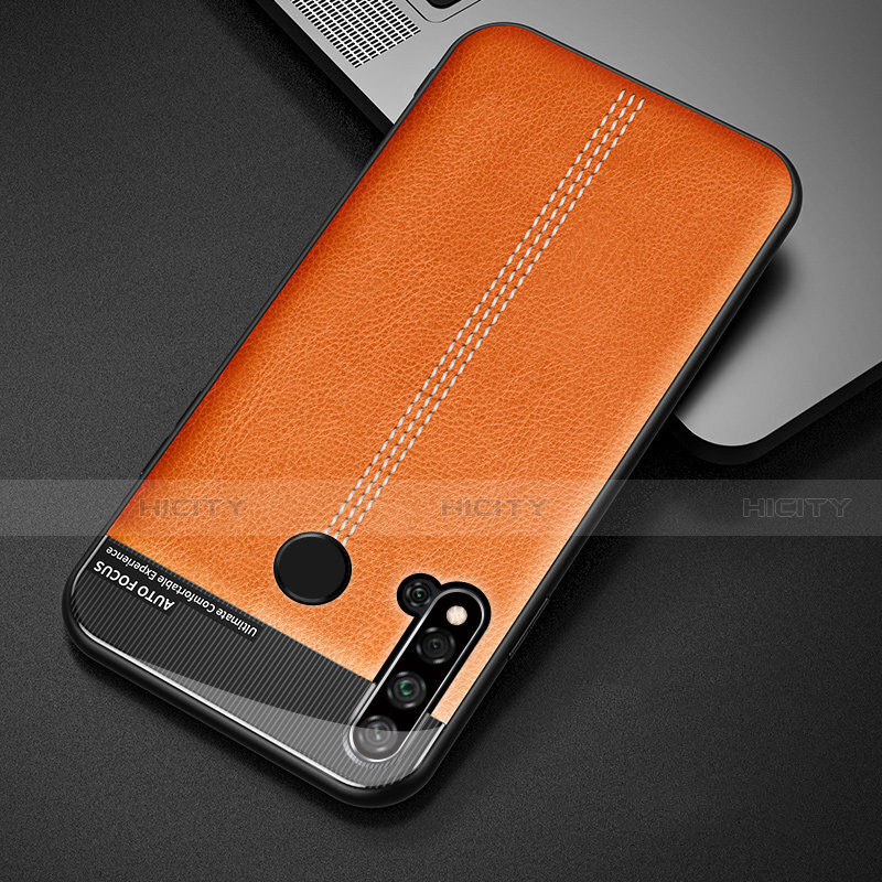 Coque Luxe Cuir Housse Etui R03 pour Huawei P20 Lite (2019) Orange Plus