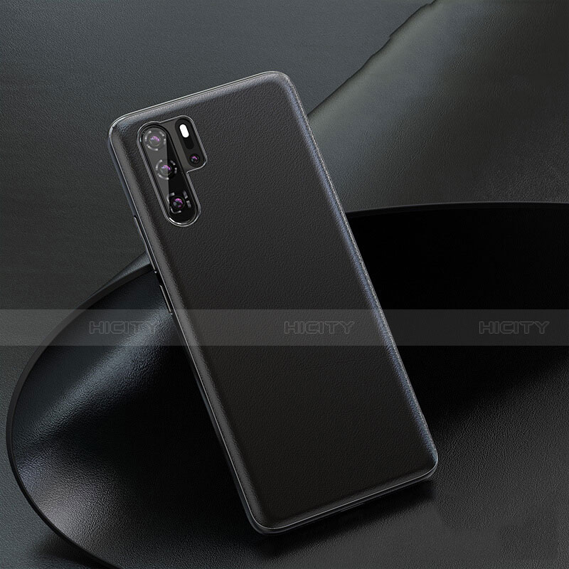 Coque Luxe Cuir Housse Etui R03 pour Huawei P30 Pro Noir Plus