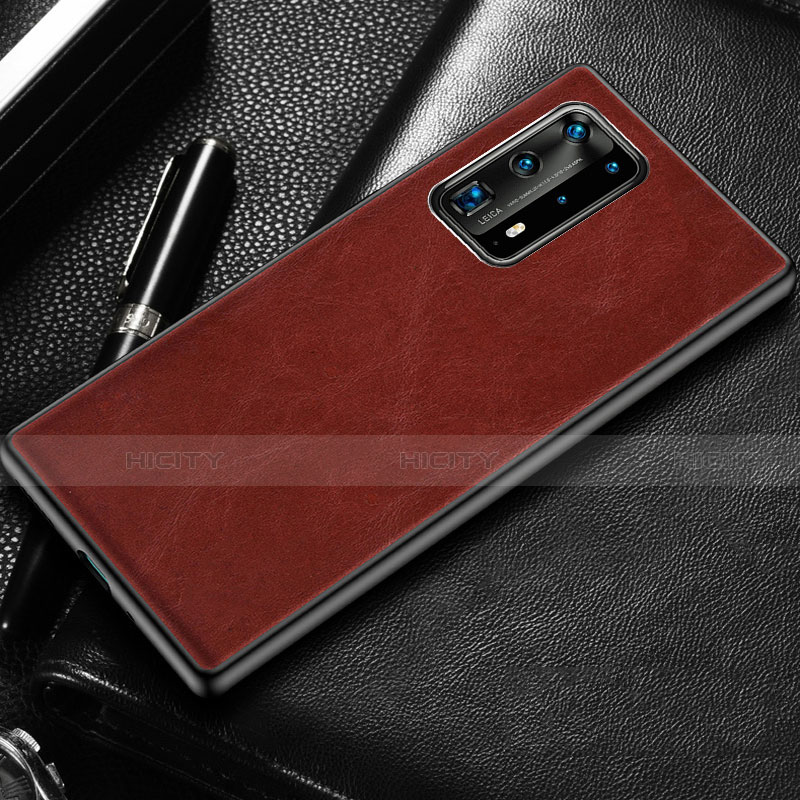 Coque Luxe Cuir Housse Etui R03 pour Huawei P40 Pro+ Plus Vin Rouge Plus