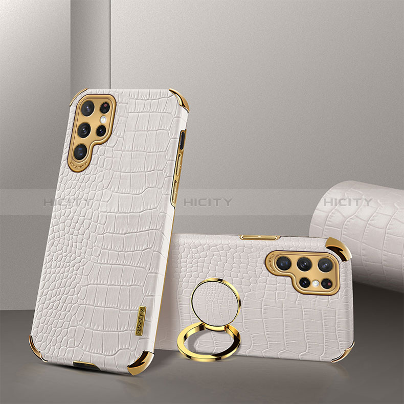 Coque Luxe Cuir Housse Etui R03 pour Samsung Galaxy S24 Ultra 5G Blanc Plus