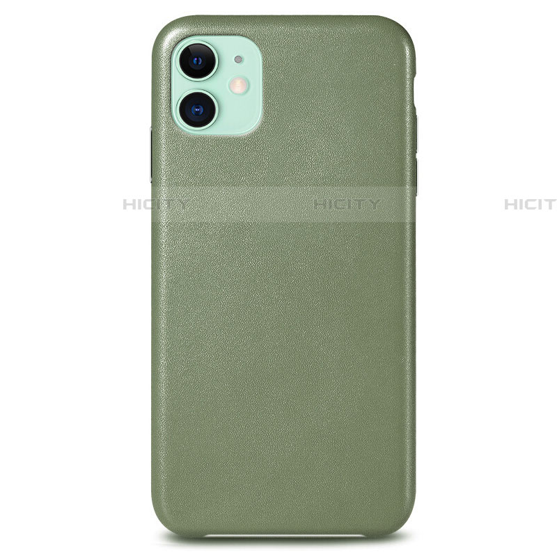 Coque Luxe Cuir Housse Etui R04 pour Apple iPhone 11 Vert Plus