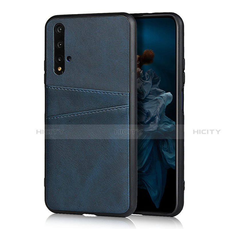 Coque Luxe Cuir Housse Etui R04 pour Huawei Honor 20S Bleu Plus