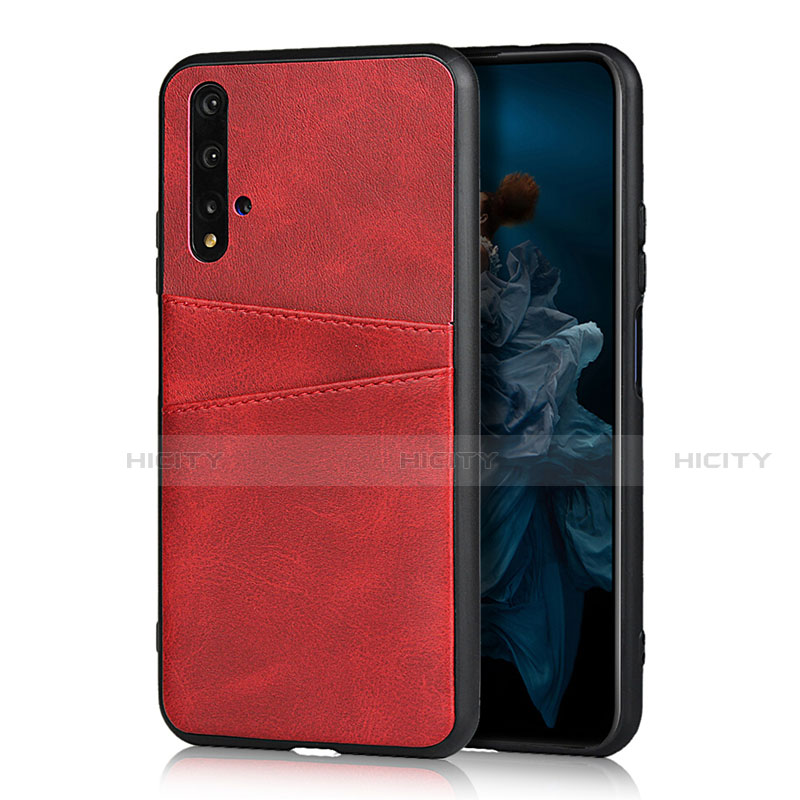 Coque Luxe Cuir Housse Etui R04 pour Huawei Honor 20S Rouge Plus