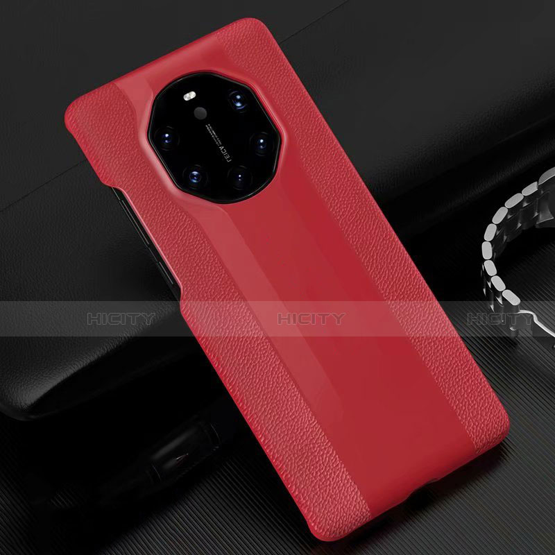 Coque Luxe Cuir Housse Etui R04 pour Huawei Mate 40 RS Rouge Plus