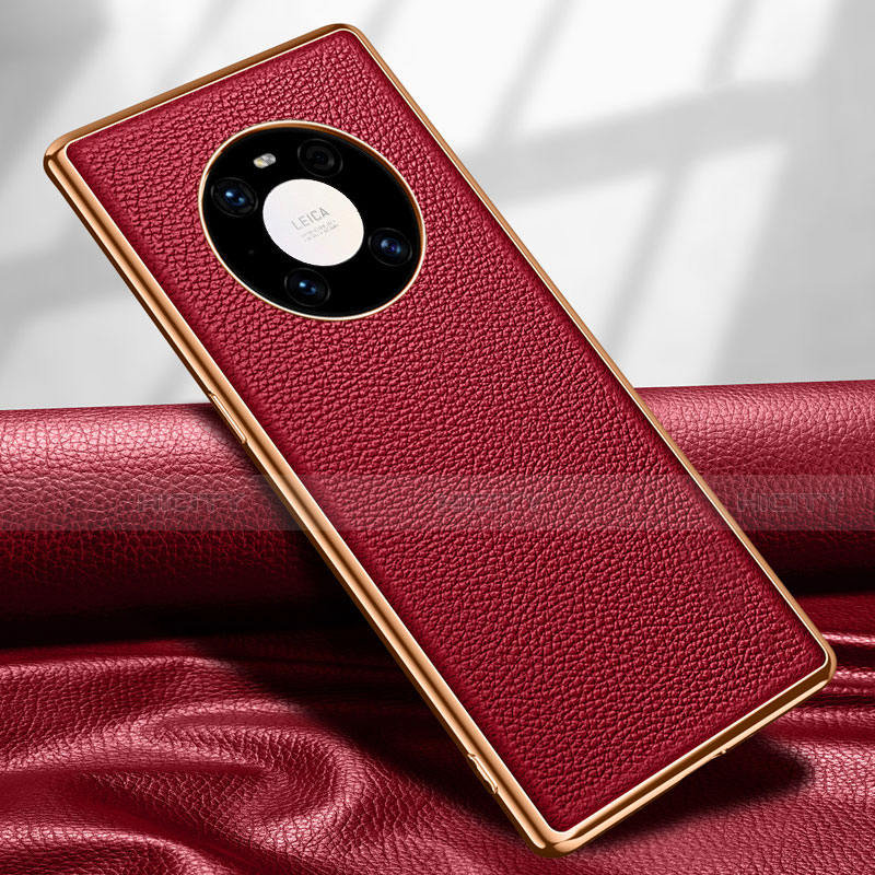 Coque Luxe Cuir Housse Etui R04 pour Huawei Mate 40E Pro 5G Rouge Plus