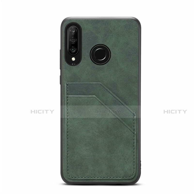 Coque Luxe Cuir Housse Etui R04 pour Huawei Nova 4e Vert Plus