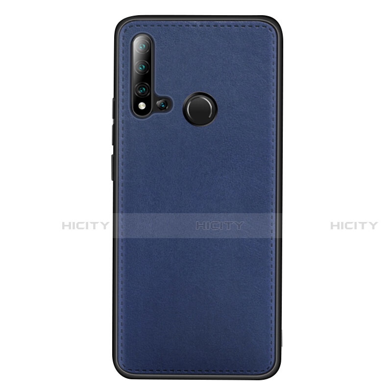 Coque Luxe Cuir Housse Etui R04 pour Huawei P20 Lite (2019) Bleu Plus