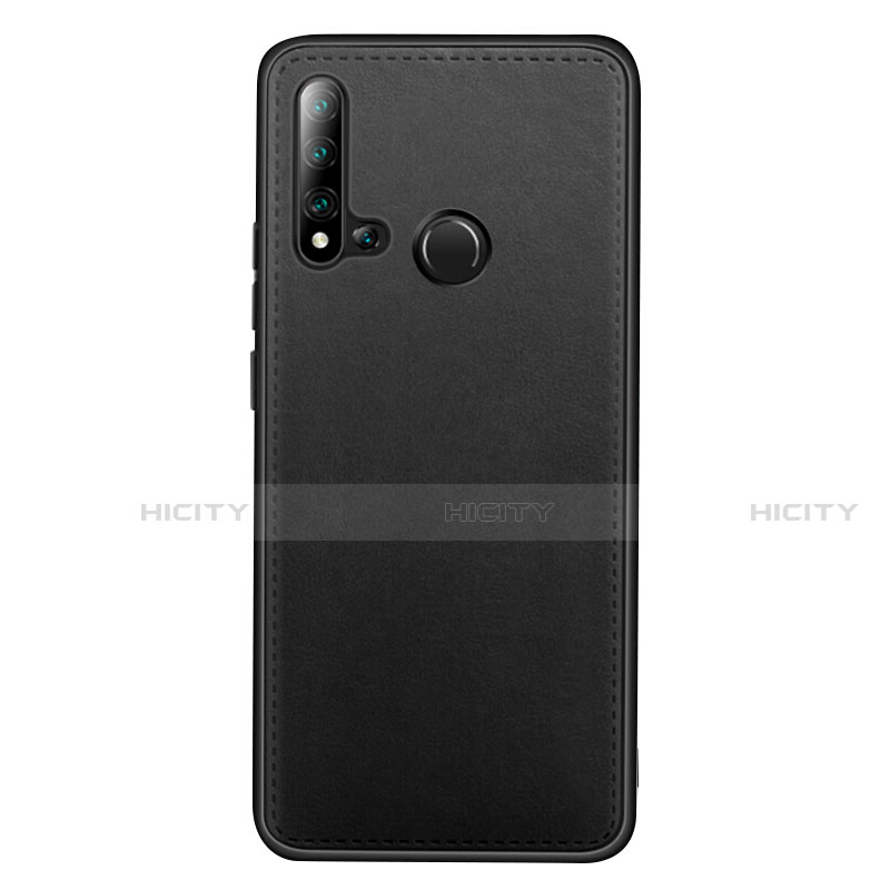 Coque Luxe Cuir Housse Etui R04 pour Huawei P20 Lite (2019) Noir Plus