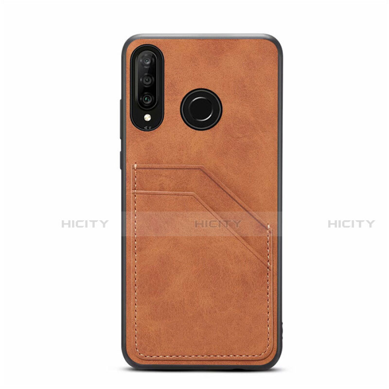 Coque Luxe Cuir Housse Etui R04 pour Huawei P30 Lite New Edition Orange Plus