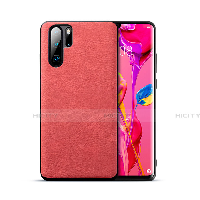 Coque Luxe Cuir Housse Etui R04 pour Huawei P30 Pro New Edition Rouge Plus