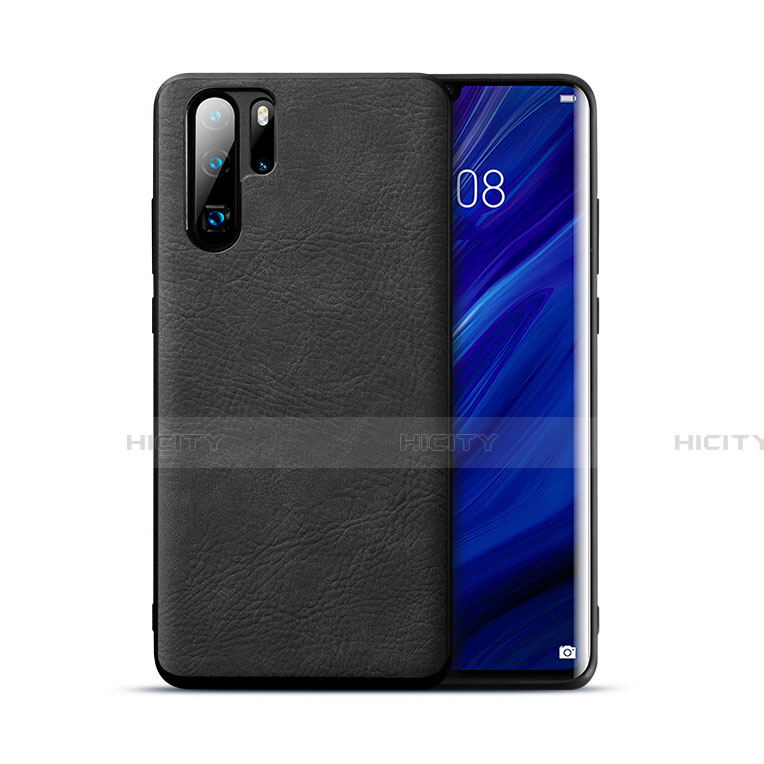 Coque Luxe Cuir Housse Etui R04 pour Huawei P30 Pro Noir Plus