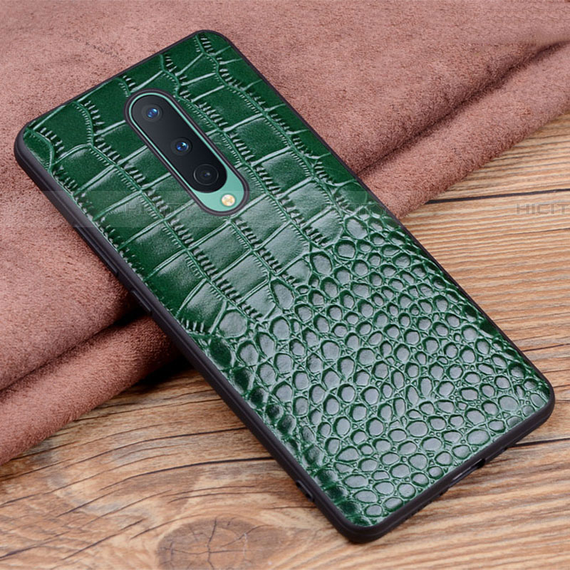 Coque Luxe Cuir Housse Etui R04 pour OnePlus 8 Vert Plus