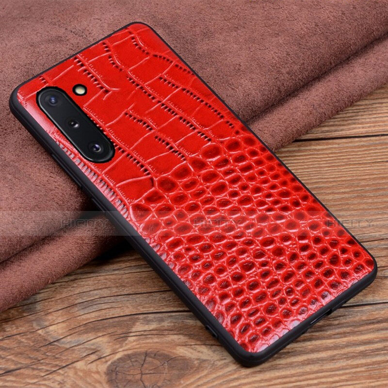 Coque Luxe Cuir Housse Etui R04 pour Samsung Galaxy Note 10 5G Rouge Plus