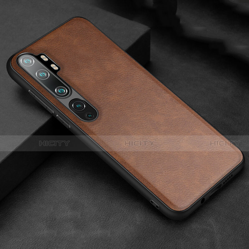 Coque Luxe Cuir Housse Etui R04 pour Xiaomi Mi Note 10 Marron Plus