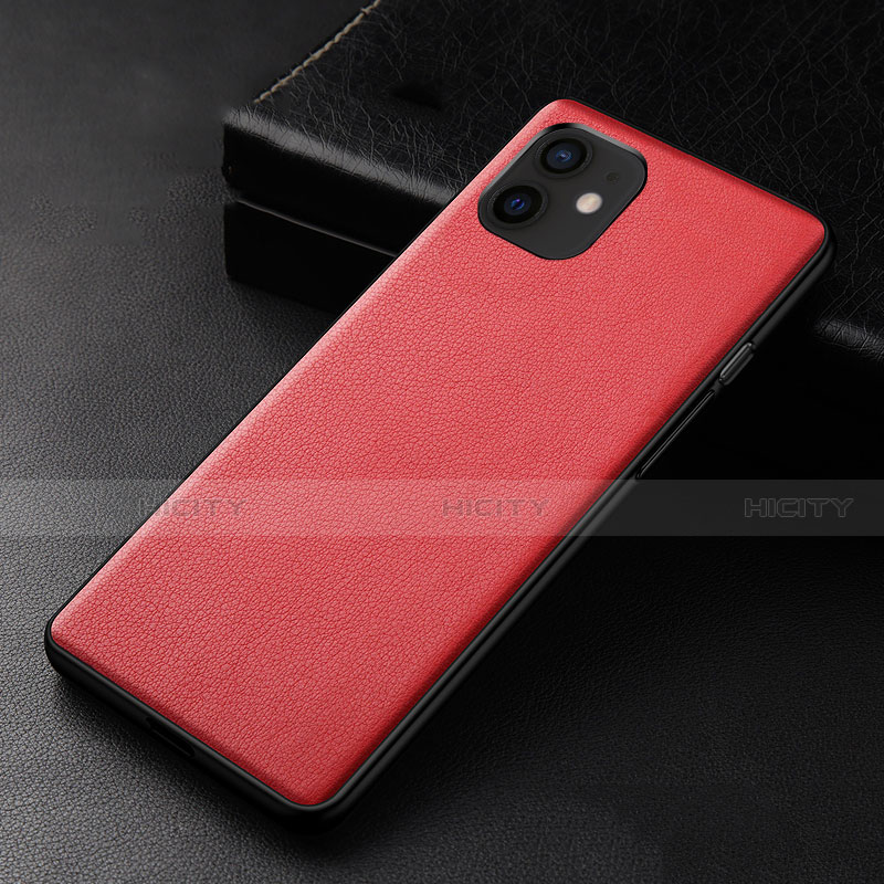 Coque Luxe Cuir Housse Etui R05 pour Apple iPhone 12 Mini Rouge Plus