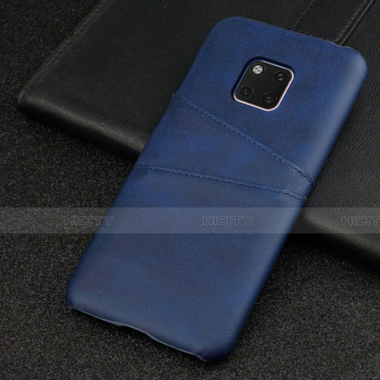 Coque Luxe Cuir Housse Etui R05 pour Huawei Mate 20 Pro Bleu Plus