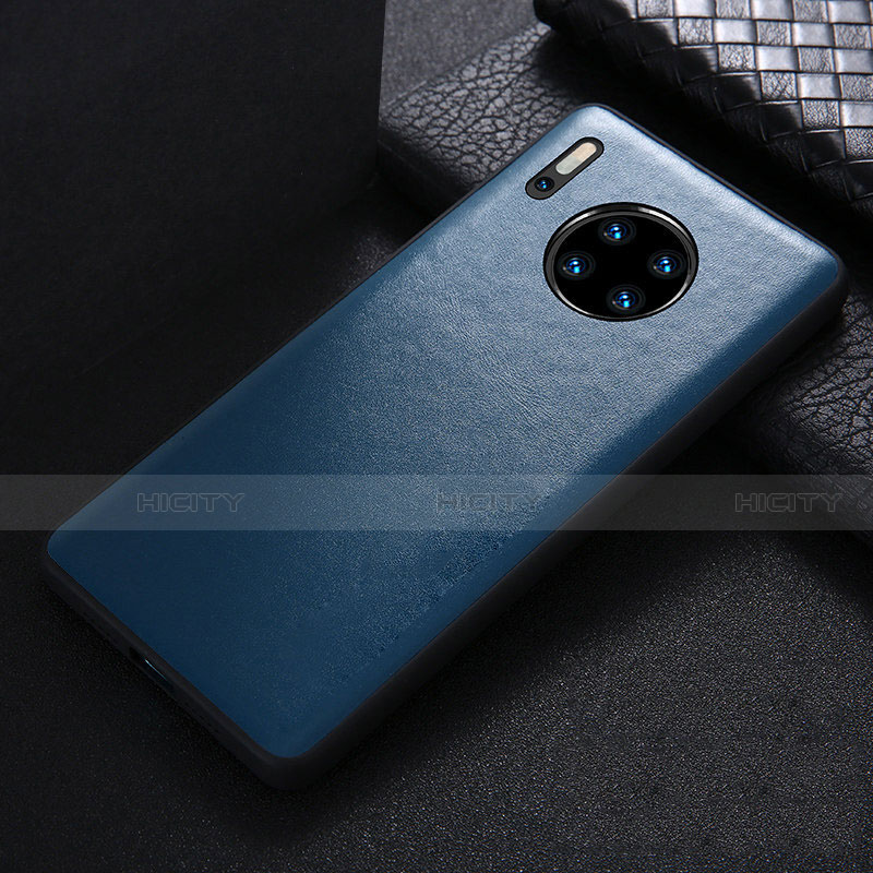 Coque Luxe Cuir Housse Etui R05 pour Huawei Mate 30 5G Bleu Plus