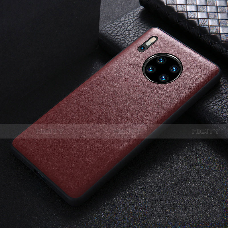 Coque Luxe Cuir Housse Etui R05 pour Huawei Mate 30 Pro 5G Vin Rouge Plus