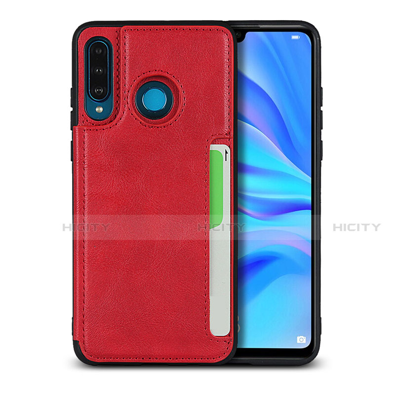 Coque Luxe Cuir Housse Etui R05 pour Huawei Nova 4e Rouge Plus