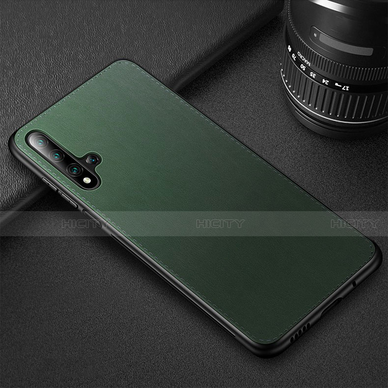 Coque Luxe Cuir Housse Etui R05 pour Huawei Nova 5T Vert Plus