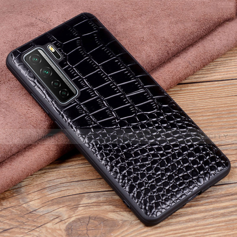 Coque Luxe Cuir Housse Etui R05 pour Huawei P40 Lite 5G Noir Plus