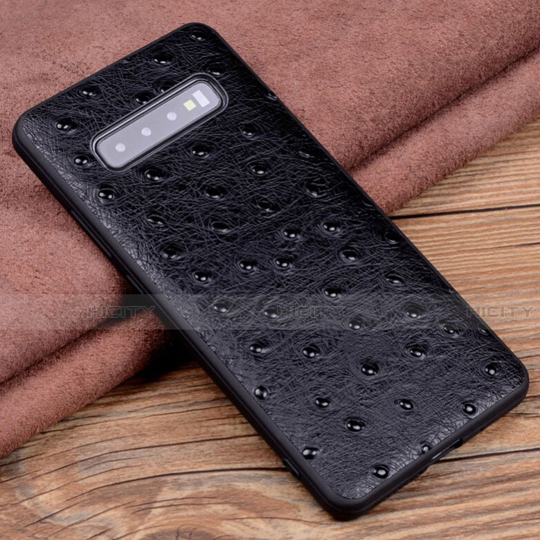 Coque Luxe Cuir Housse Etui R05 pour Samsung Galaxy S10 Noir Plus