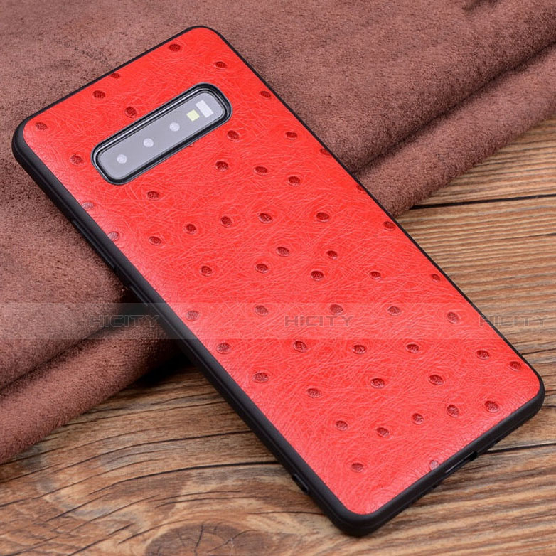 Coque Luxe Cuir Housse Etui R05 pour Samsung Galaxy S10 Rouge Plus