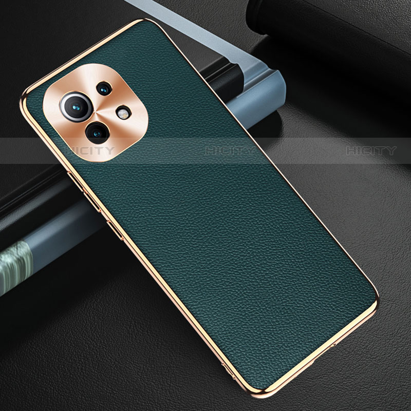 Coque Luxe Cuir Housse Etui R05 pour Xiaomi Mi 11 Lite 5G Vert Plus