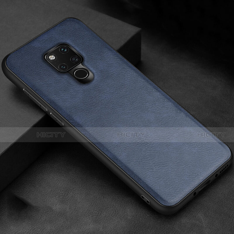 Coque Luxe Cuir Housse Etui R06 pour Huawei Mate 20 X 5G Bleu Plus