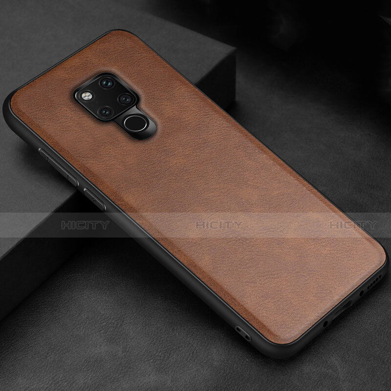 Coque Luxe Cuir Housse Etui R06 pour Huawei Mate 20 X 5G Marron Plus