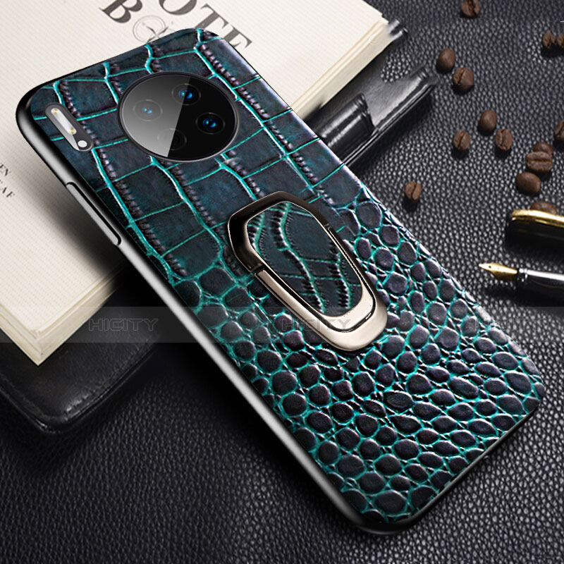 Coque Luxe Cuir Housse Etui R06 pour Huawei Mate 30 5G Bleu Plus