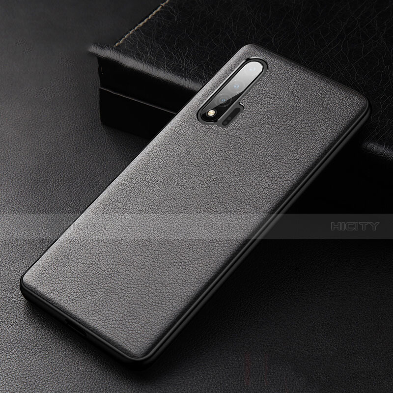 Coque Luxe Cuir Housse Etui R06 pour Huawei Nova 6 Noir Plus